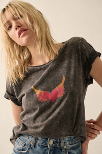 Wings of Love Vintage-Wash Graphic Tee - ShopPromesa