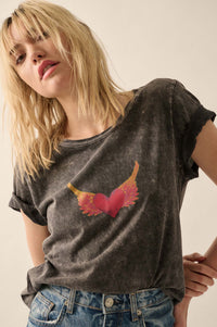 Wings of Love Vintage-Wash Graphic Tee - ShopPromesa