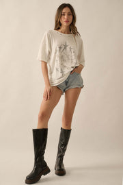 When Doves Fly Distressed Oversize Graphic Tee - ShopPromesa