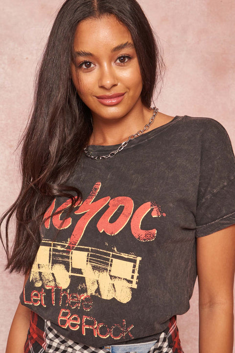 AC/DC Let There Be Rock Vintage-Wash Graphic Tee - ShopPromesa