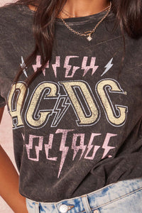 AC/DC High Voltage Vintage-Wash Graphic Tee - ShopPromesa