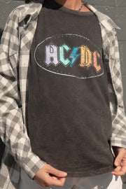 AC/DC Multicolor Logo Vintage-Wash Graphic Tee - ShopPromesa