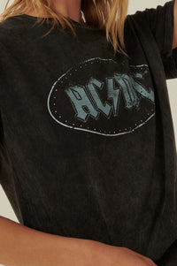 AC/DC Studded Logo Vintage-Wash Graphic Tee - ShopPromesa