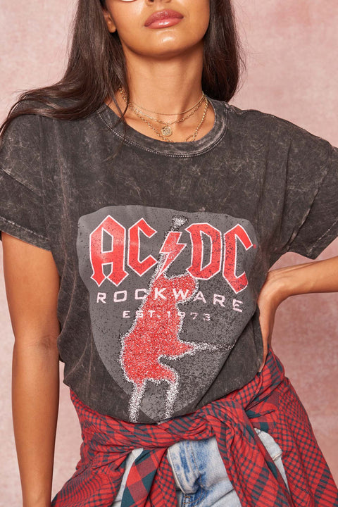 AC/DC Rockware Vintage-Wash Graphic Tee - ShopPromesa