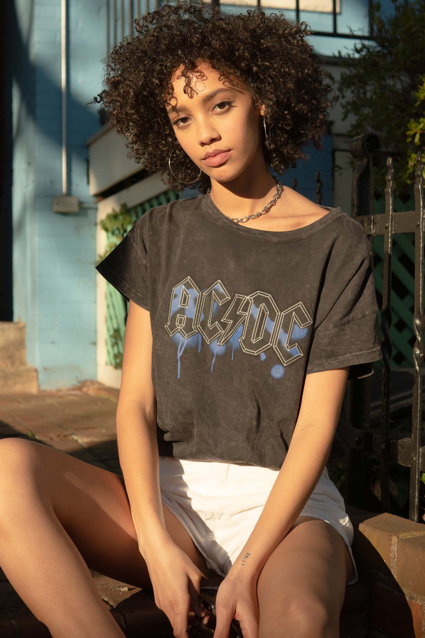 AC/DC Graffiti Logo Vintage-Wash Graphic Tee - ShopPromesa