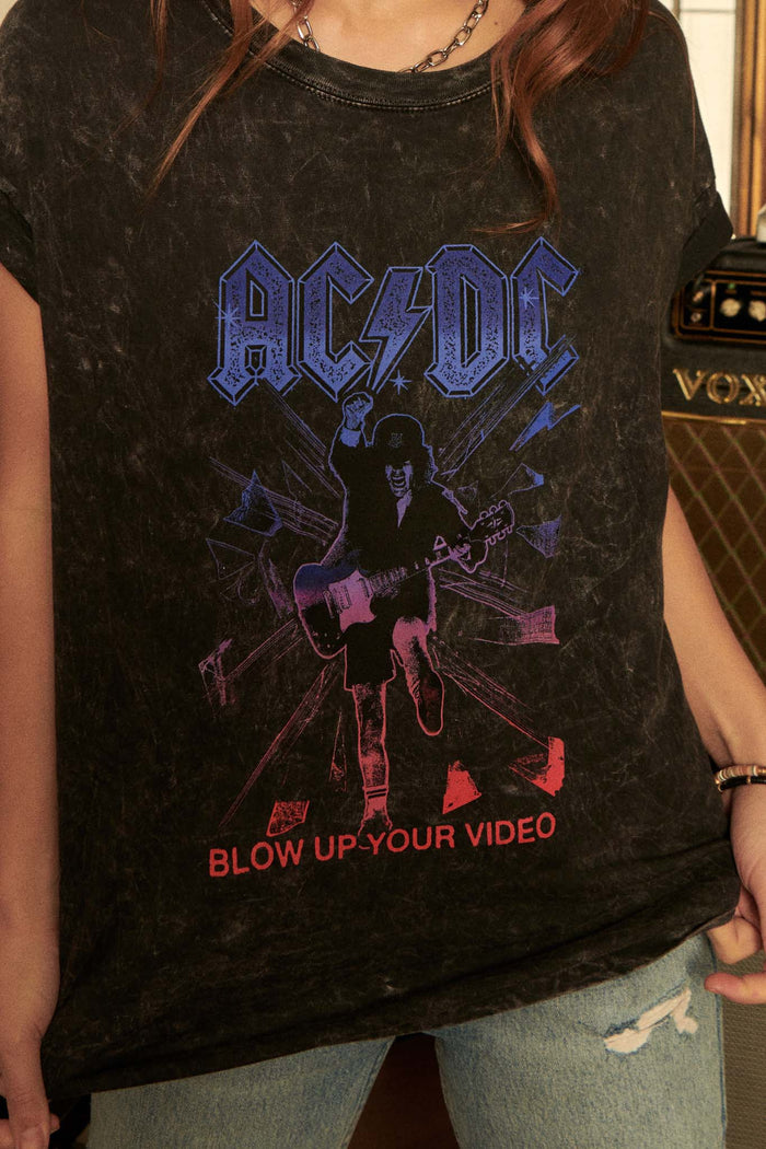 AC/DC Blow Up Your Video Vintage-Wash Graphic Tee - ShopPromesa