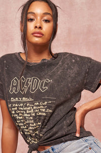 AC/DC Play Ball Lyrics Vintage-Wash Graphic Tee - ShopPromesa