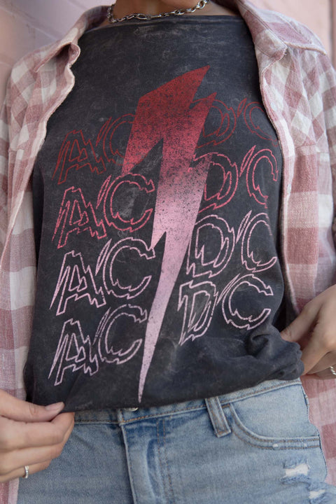 AC/DC Lightning Bolt Long-Sleeve Graphic Tee - ShopPromesa