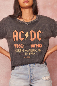 AC/DC Who Made Who Vintage-Wash Graphic Tee - ShopPromesa