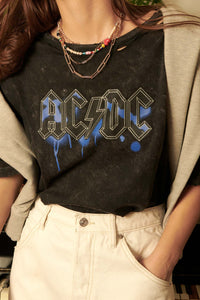 AC/DC Graffiti Logo Distressed Graphic Tee - ShopPromesa