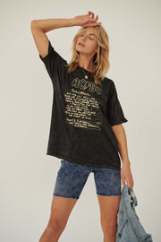 AC/DC Play Ball Oversize Vintage-Wash Graphic Tee - ShopPromesa
