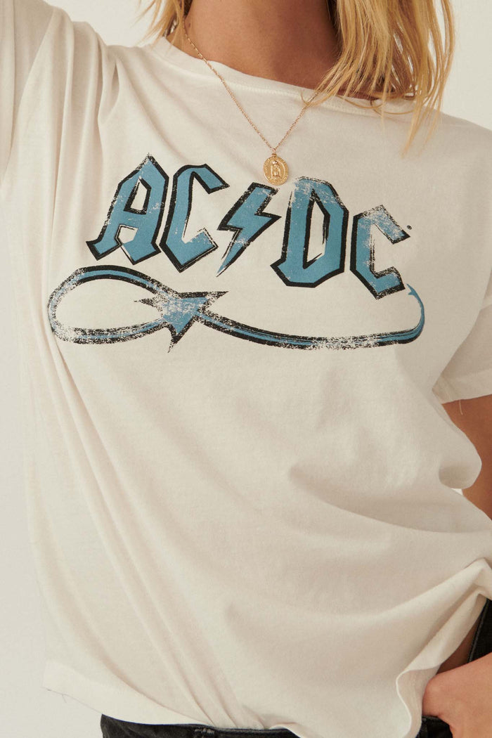 AC/DC Blue Devil Vintage-Print Graphic Tee - ShopPromesa