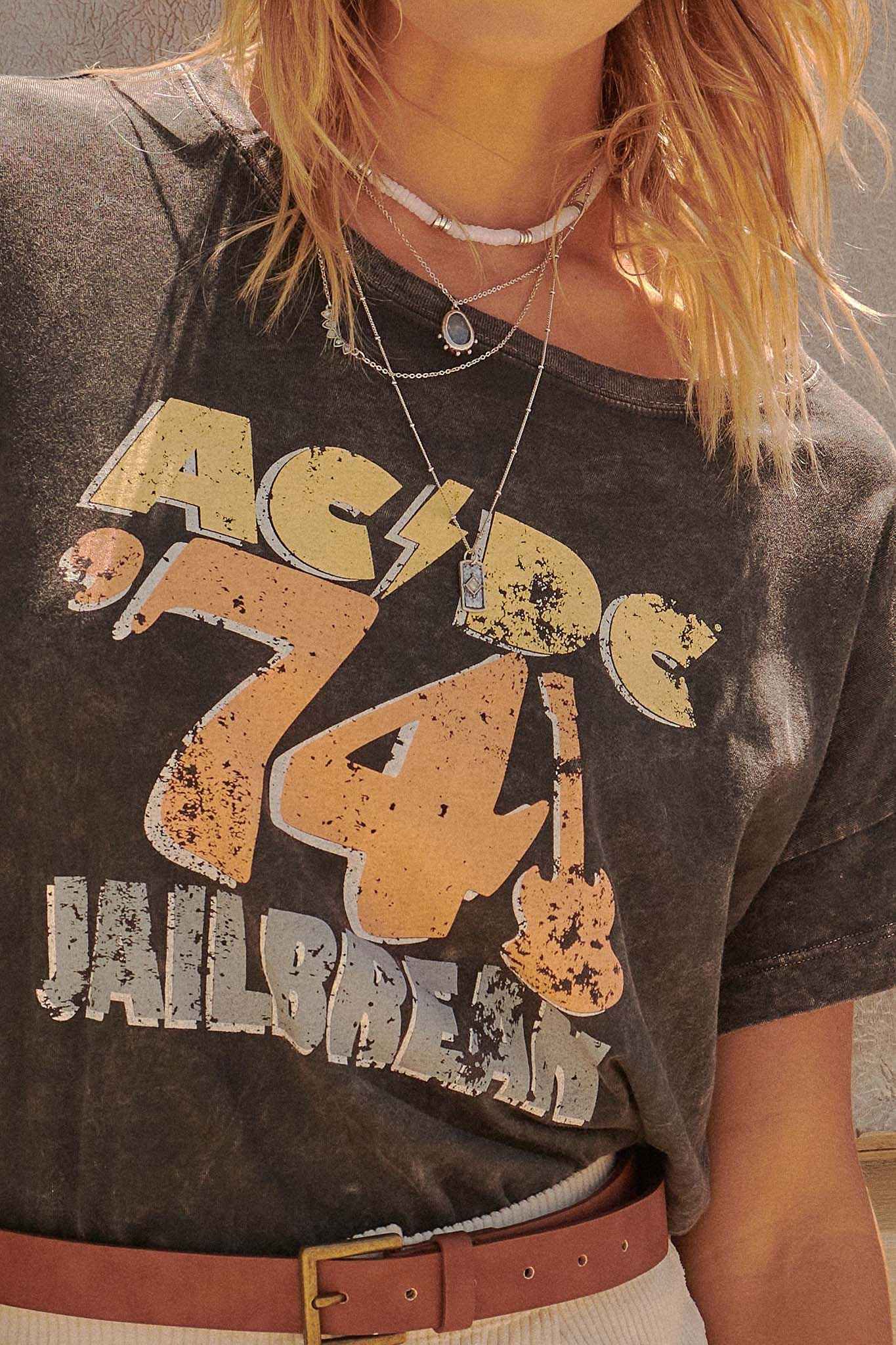 AC/DC '74 Jailbreak Vintage-Wash Graphic Tee - ShopPromesa