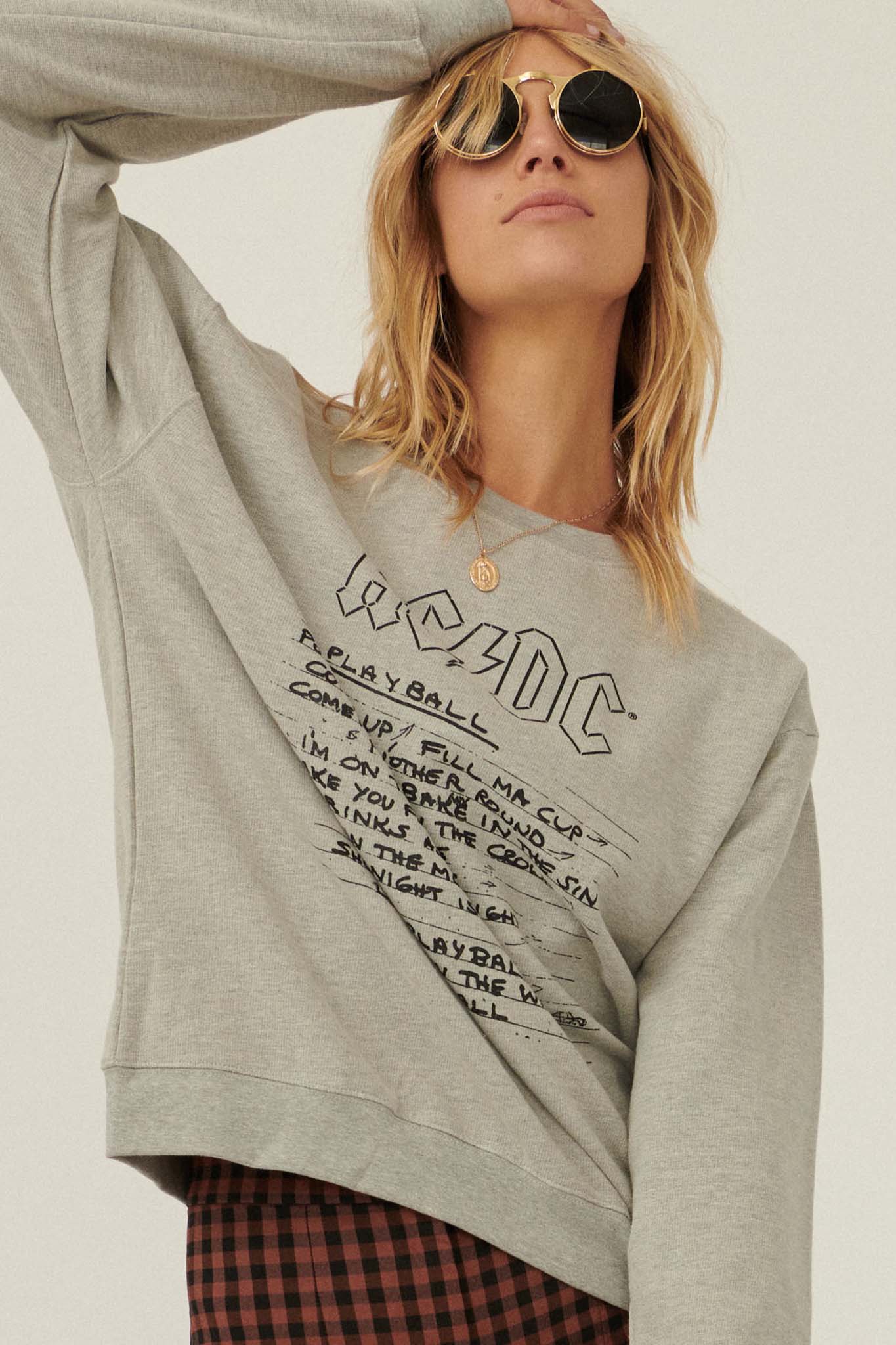 AC/DC Play Ball Lyrics Graphic Sweatshirt - ShopPromesa