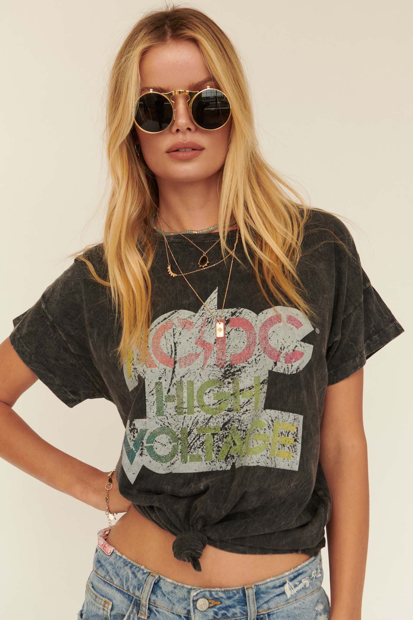 AC/DC High Voltage Vintage-Wash Graphic Tee - ShopPromesa