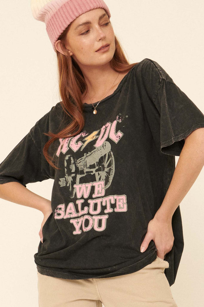 AC/DC We Salute You Distressed Graphic Tee - ShopPromesa