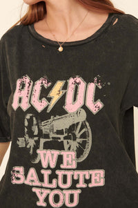 AC/DC We Salute You Distressed Graphic Tee - ShopPromesa