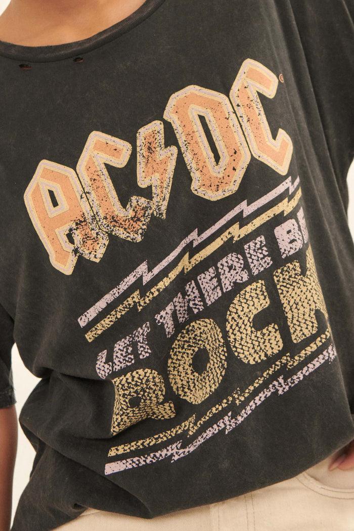 AC/DC Let There Be Rock Distressed Graphic Tee - ShopPromesa