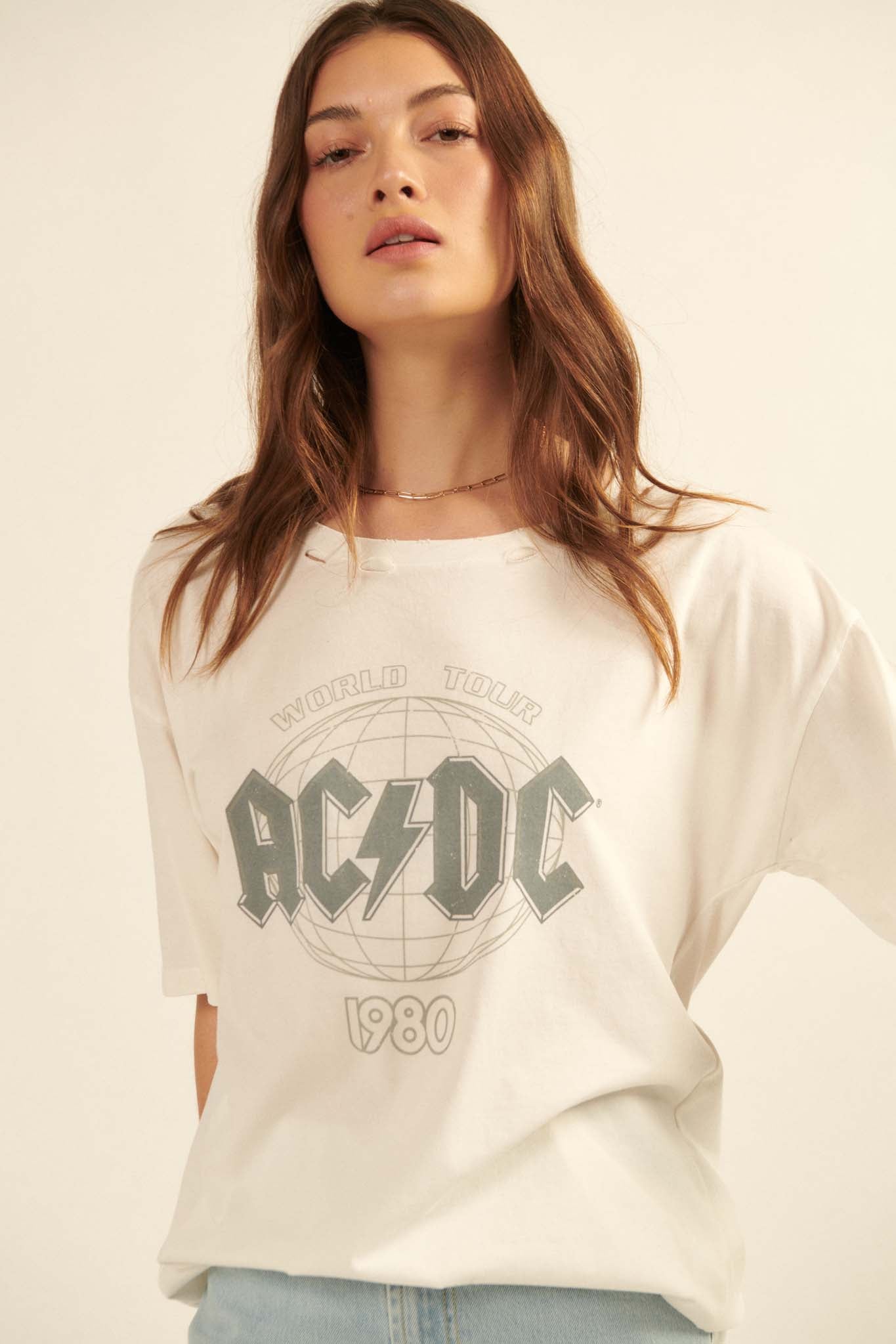 AC/DC World Tour 1980 Distressed Graphic Tee - ShopPromesa