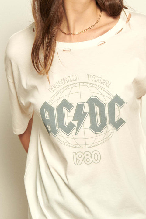 AC/DC World Tour 1980 Distressed Graphic Tee - ShopPromesa