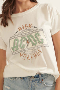 AC/DC High Voltage Vintage-Print Graphic Tee - ShopPromesa