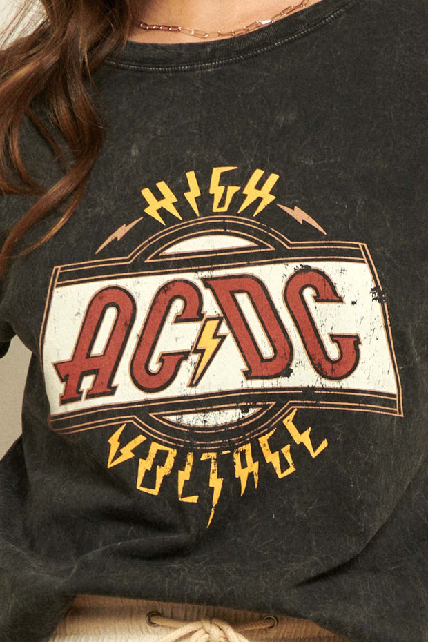 AC/DC High Voltage Vintage-Wash Graphic Tee - ShopPromesa