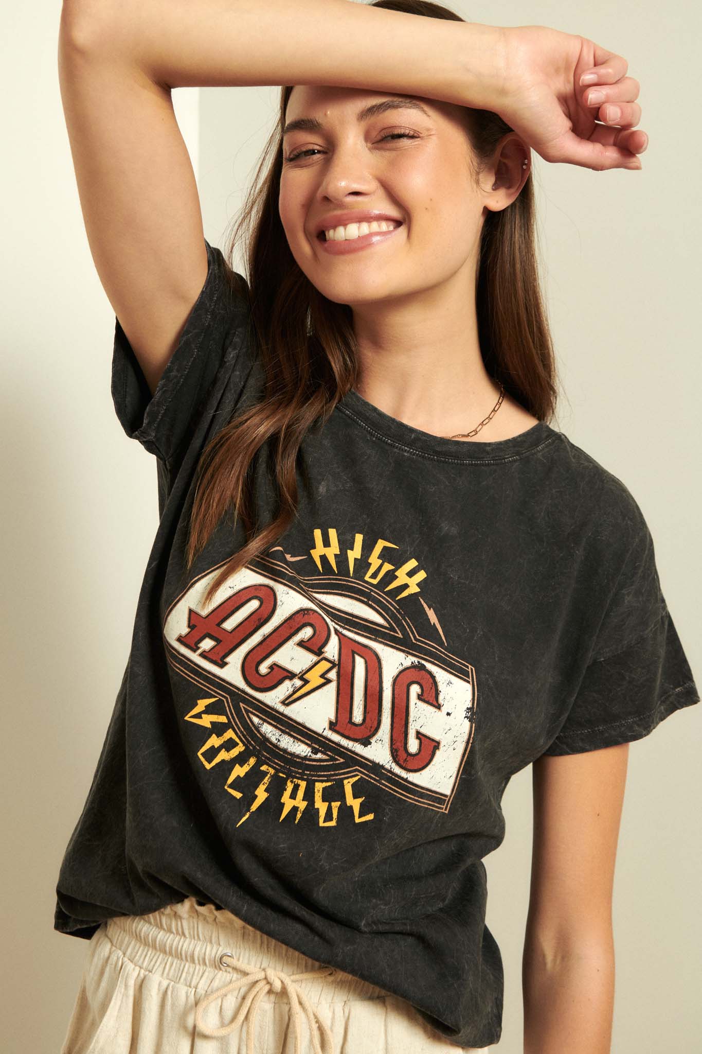 AC/DC High Voltage Vintage-Wash Graphic Tee - ShopPromesa