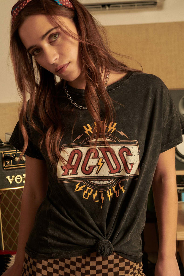 AC/DC High Voltage Vintage-Wash Graphic Tee - ShopPromesa