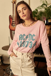 AC/DC 1973 Vintage-Wash Long-Sleeve Graphic Tee - ShopPromesa