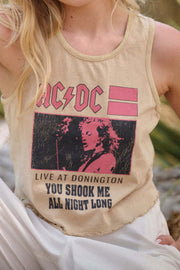 AC/DC All Night Long Lettuce-Edge Graphic Tank Top - ShopPromesa