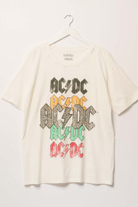 AC/DC Distressed Oversize Logo Graphic Tee - ShopPromesa