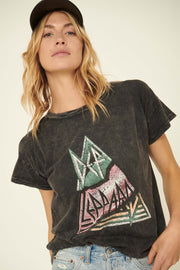 Def Leppard Pyramid Logo Vintage-Wash Graphic Tee - ShopPromesa