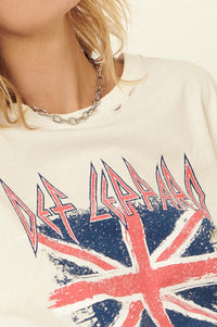 Def Leppard Union Jack Distressed Graphic Tee - ShopPromesa