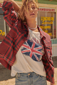 Def Leppard Union Jack Distressed Graphic Tee - ShopPromesa