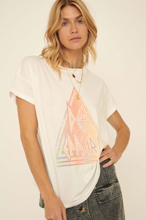 Def Leppard Pastel Ombre Pyramid Graphic Tee - ShopPromesa