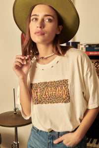 Def Leppard Leopard Logo Distressed Graphic Tee - ShopPromesa