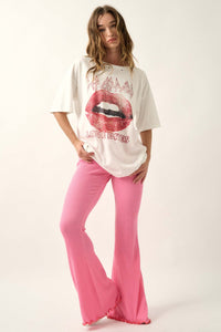 Def Leppard Love Bites Lips Distressed Graphic Tee - ShopPromesa