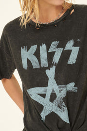 KISS Painted Star Distressed Graphic Tee - ShopPromesa