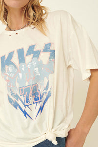 KISS 74 Oversized Distressed Graphic Tee - ShopPromesa