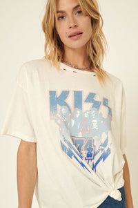 KISS 74 Oversized Distressed Graphic Tee - ShopPromesa