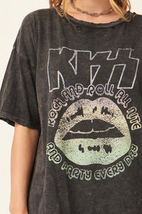 KISS Rock and Roll Distressed Graphic Tee - ShopPromesa