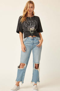 KISS Rock and Roll Distressed Graphic Tee - ShopPromesa