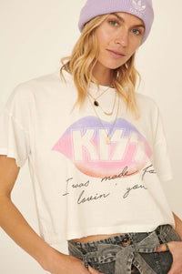 Kiss Made for Lovin' You Cropped Graphic Tee - ShopPromesa