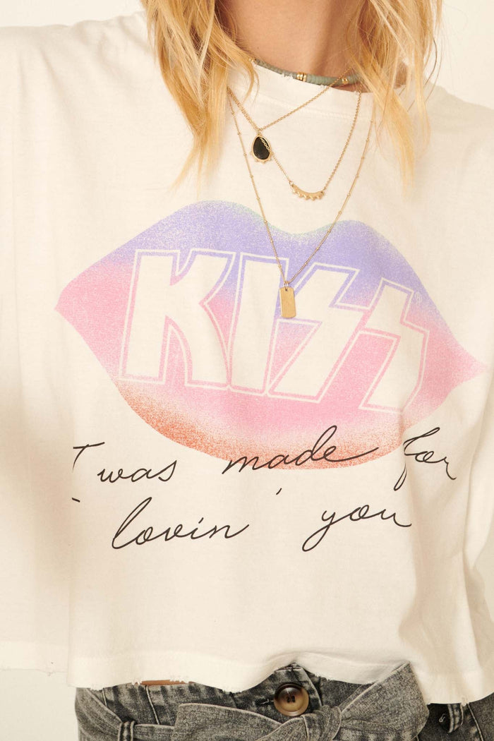 Kiss Made for Lovin' You Cropped Graphic Tee - ShopPromesa