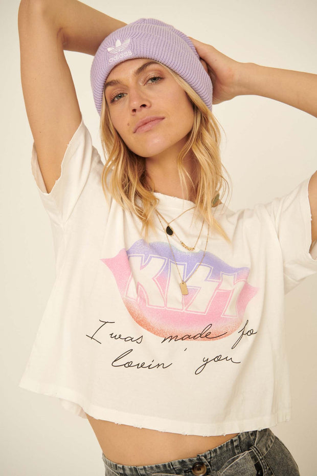 Kiss Made for Lovin' You Cropped Graphic Tee - ShopPromesa