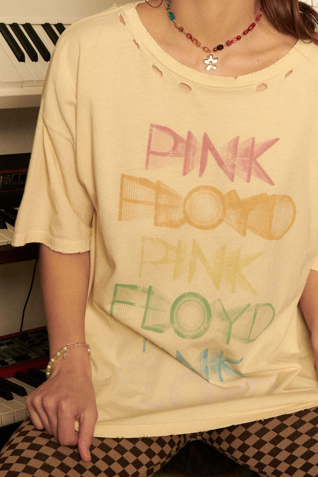Pink Floyd Distressed Oversize Graphic Tee - ShopPromesa
