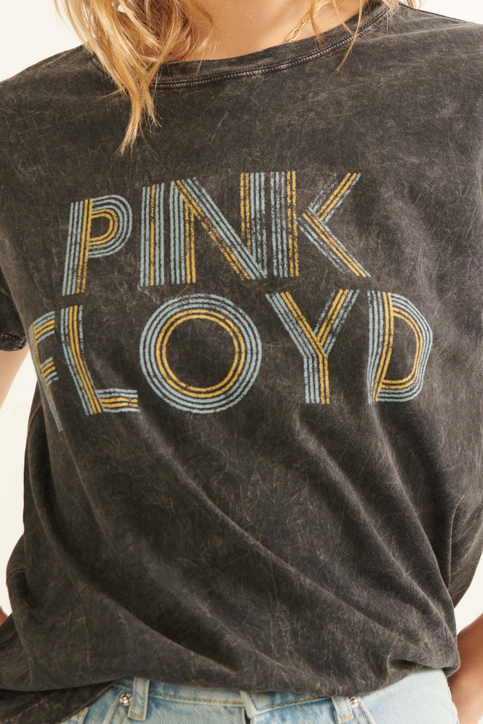 Pink Floyd Logo Vintage-Wash Graphic Tee - ShopPromesa