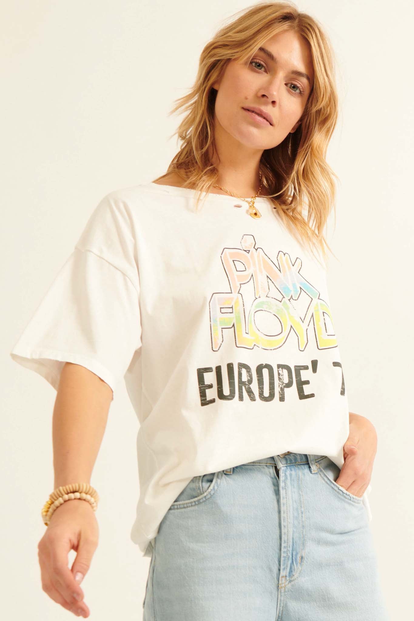 Pink Floyd Europe '77 Distressed Graphic Tee - ShopPromesa