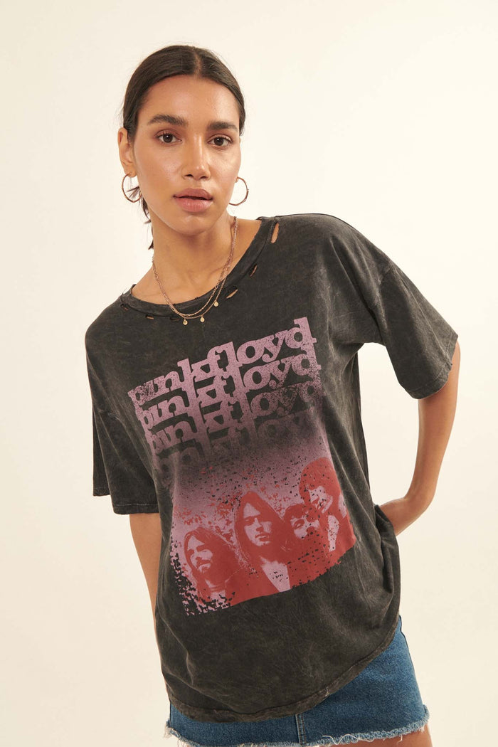 Pink Floyd Portrait Distressed Graphic Tee - ShopPromesa