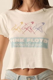 Pink Floyd 1987 Tour Cropped Graphic Baby Tee - ShopPromesa